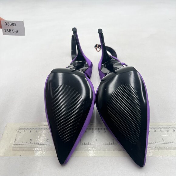 FSJ Purple Pointed Toe D'Orsay High Heel Slingback Pumps Sandals Cutout Shoes - Picture 7 of 8